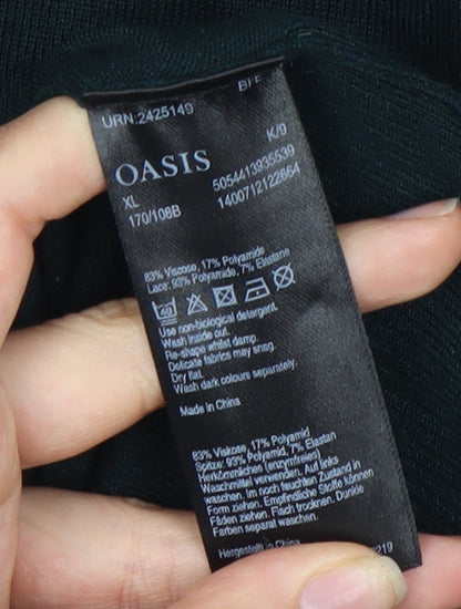 Womens UK Size XL Oasis Black Basic Blouse
