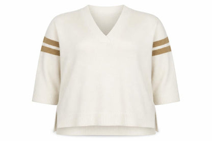 Capsule Women's Ivory V-Neck Pullover Jumper Size 20