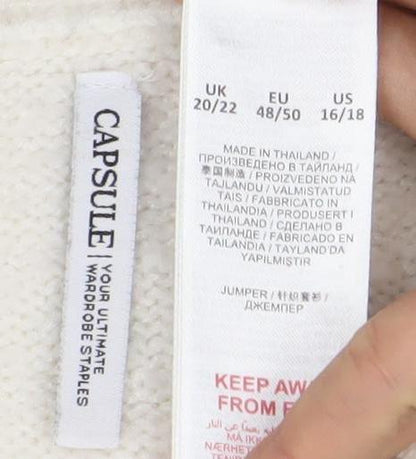 Womens UK Size 20 CAPSULE Ivory Pullover Jumper