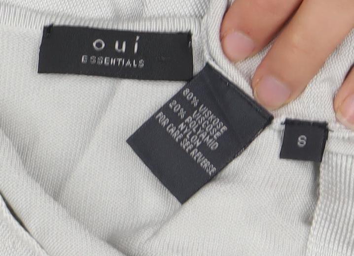 Womens UK Size S Oui Grey Cardigan Jumper