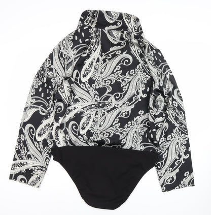 Quiz Women's Black Paisley Bodysuit Size 8