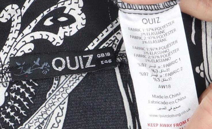 Quiz Women's Black Paisley Bodysuit Size 8