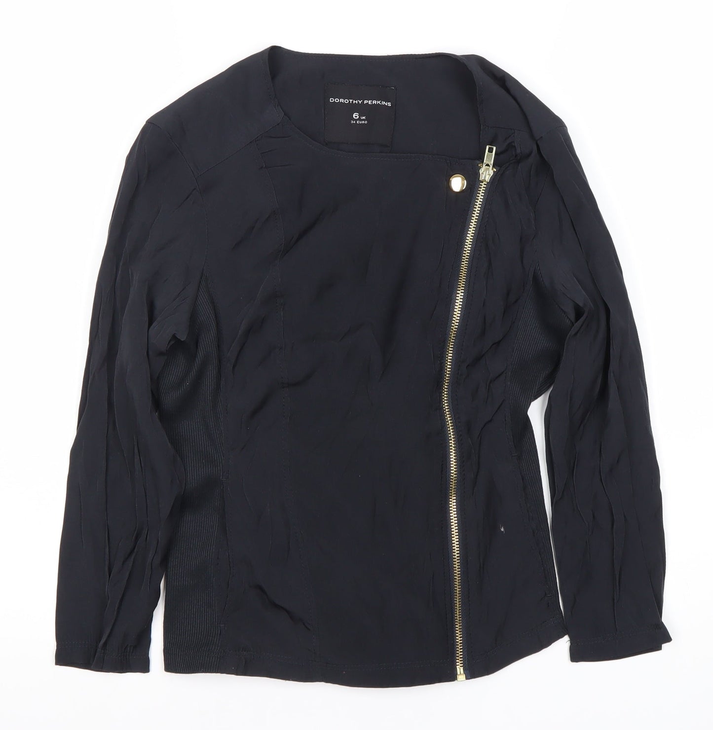 Womens UK Size 6 Dorothy Perkins Black Motorcycle Jacket