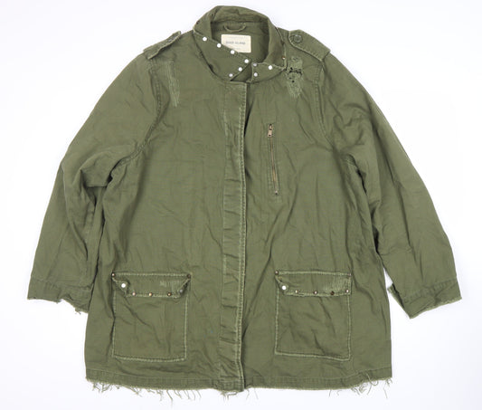 Womens UK Size 16 River Island Green Military Jacket