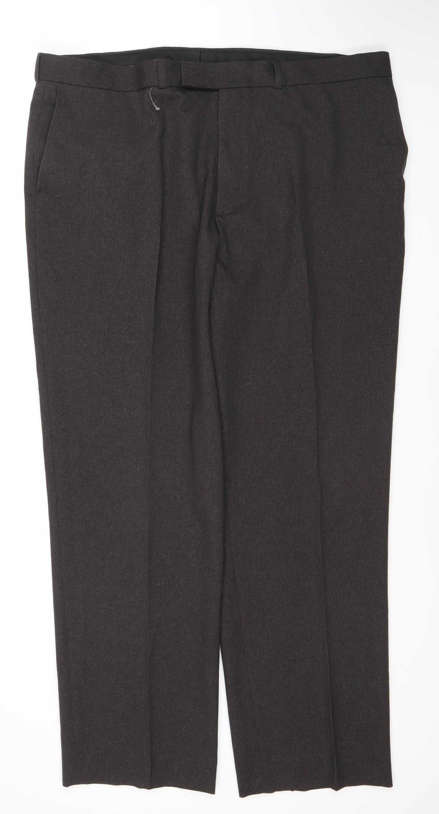 Greenwoods Men's Black Regular Fit Dress Trousers