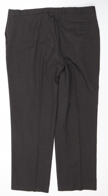 Greenwoods Men's Black Regular Fit Dress Trousers