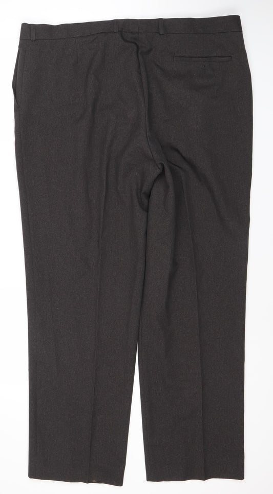 Greenwoods Men's Black Regular Fit Dress Trousers