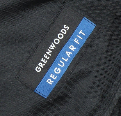 Greenwoods Men's Black Regular Fit Dress Trousers
