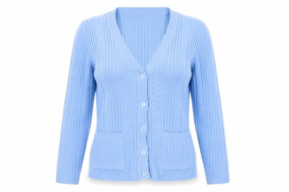 Womens UK Size M Damart Blue Cardigan Jumper