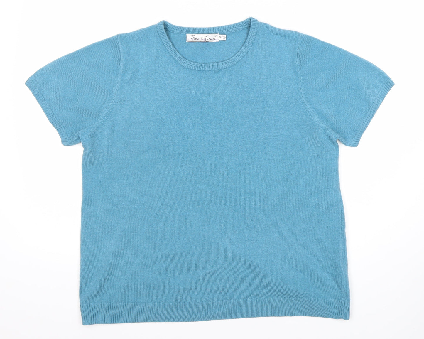 Womens UK Size 18 Pure & Natural Blue Pullover Jumper