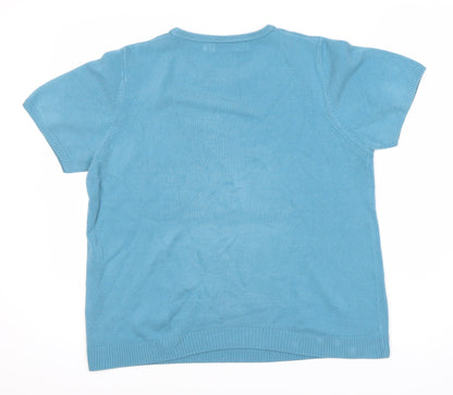 Womens UK Size 18 Pure & Natural Blue Pullover Jumper