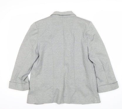 Miss Selfridge Women Grey Blazer Size 10 Shawl Lapel