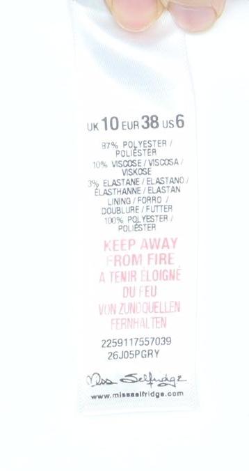 Miss Selfridge Women Grey Blazer Size 10 Shawl Lapel