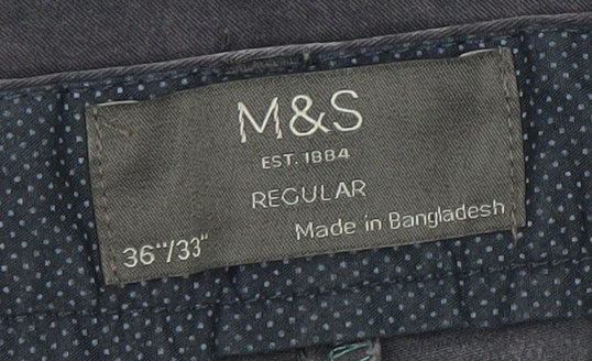 Marks and Spencer Men's Blue Straight Jeans - 36R Regular