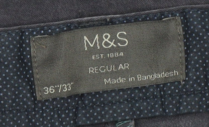 Marks and Spencer Men's Blue Straight Jeans - 36R Regular