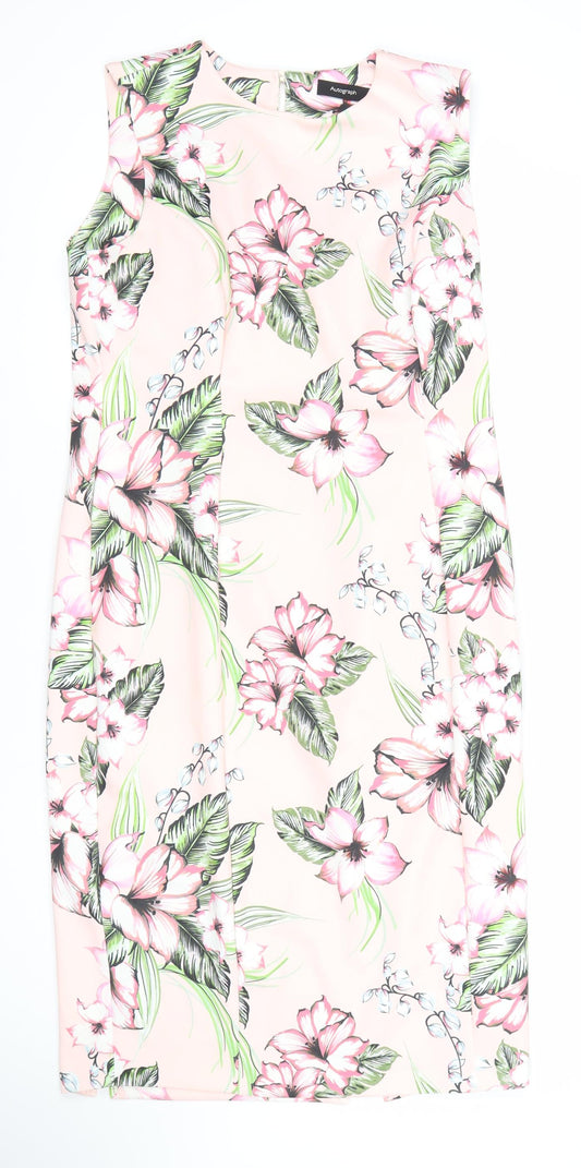 Marks and Spencer Women's Pink Floral Dress Size 14