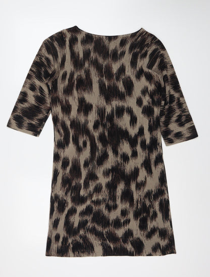 Marks and Spencer Women's Brown Animal Print Dress, Size 12