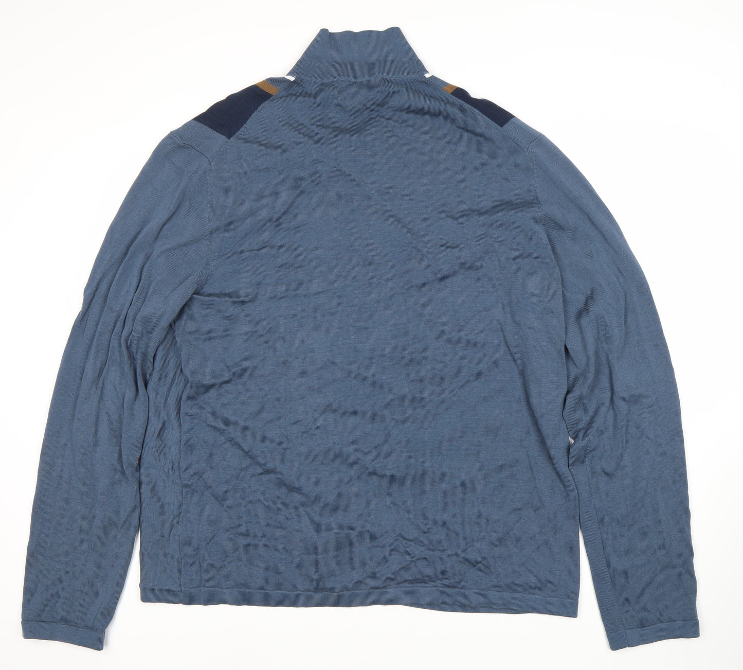 Marks and Spencer Men's 2XL Blue Striped Cardigan