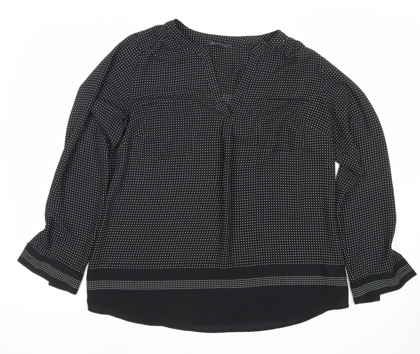 Womens UK Size 14 Marks and Spencer Black  Blouse