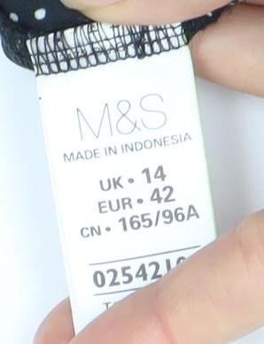 Womens UK Size 14 Marks and Spencer Black  Blouse