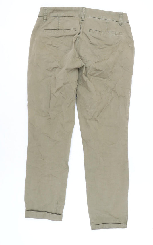 Womens UK Size 8 H&M Regular Fit Chino Green Trousers