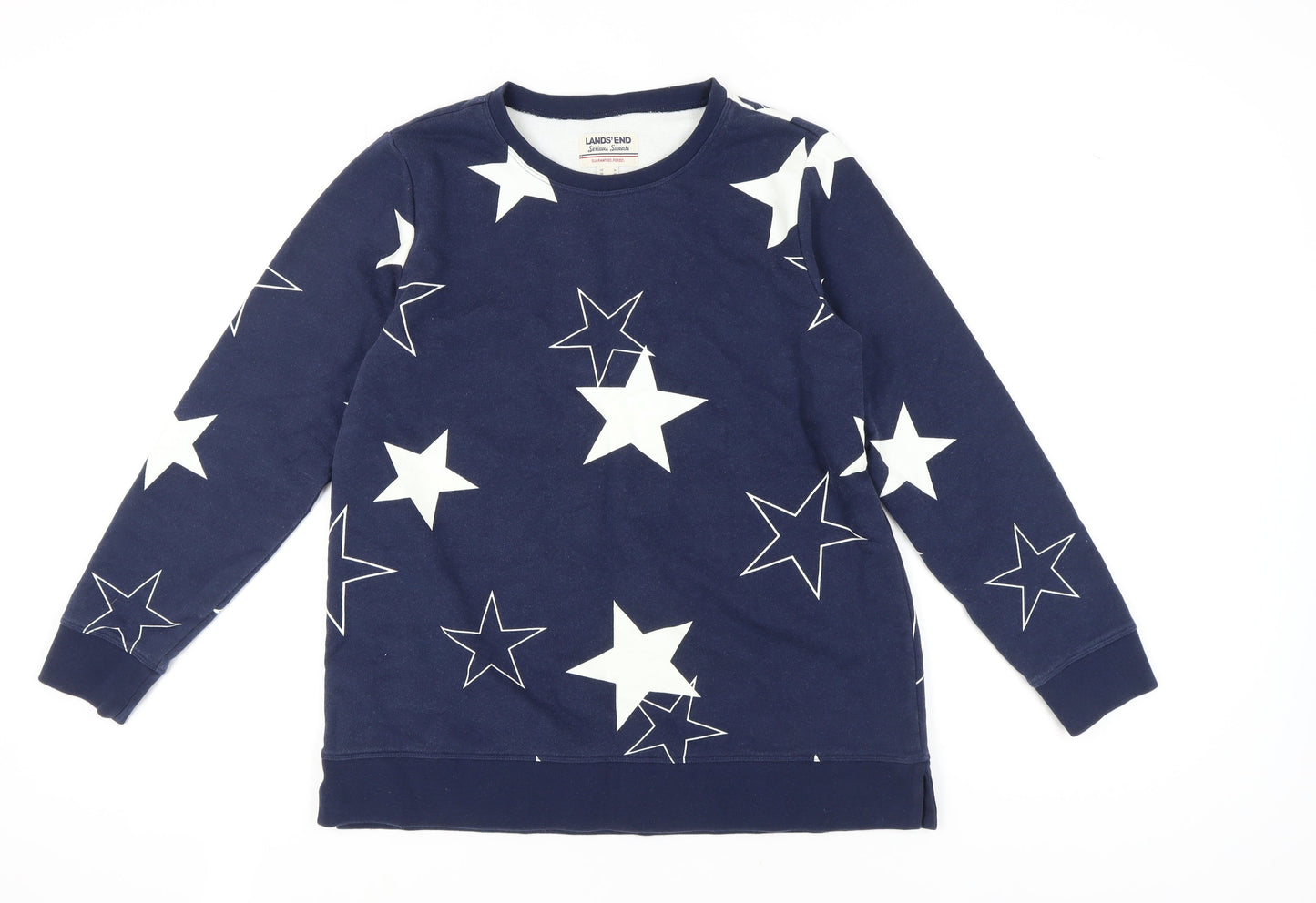 Womens UK Size M Lands' End Blue Pullover Sweatshirt