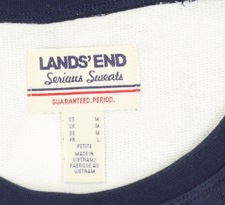 Womens UK Size M Lands' End Blue Pullover Sweatshirt
