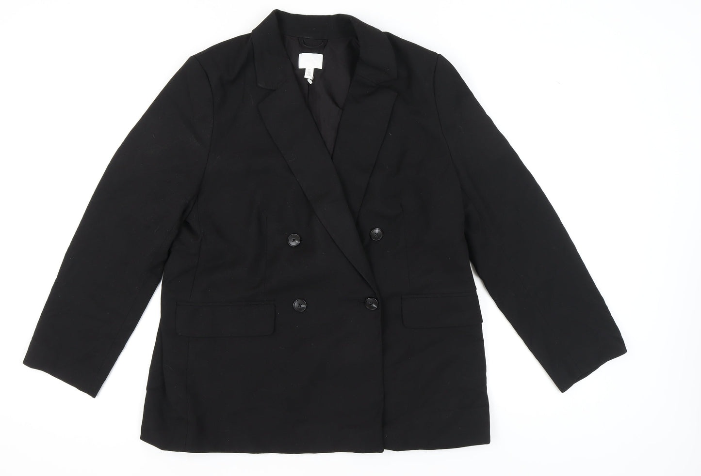 H&M Women's Black Double-Breasted Blazer L