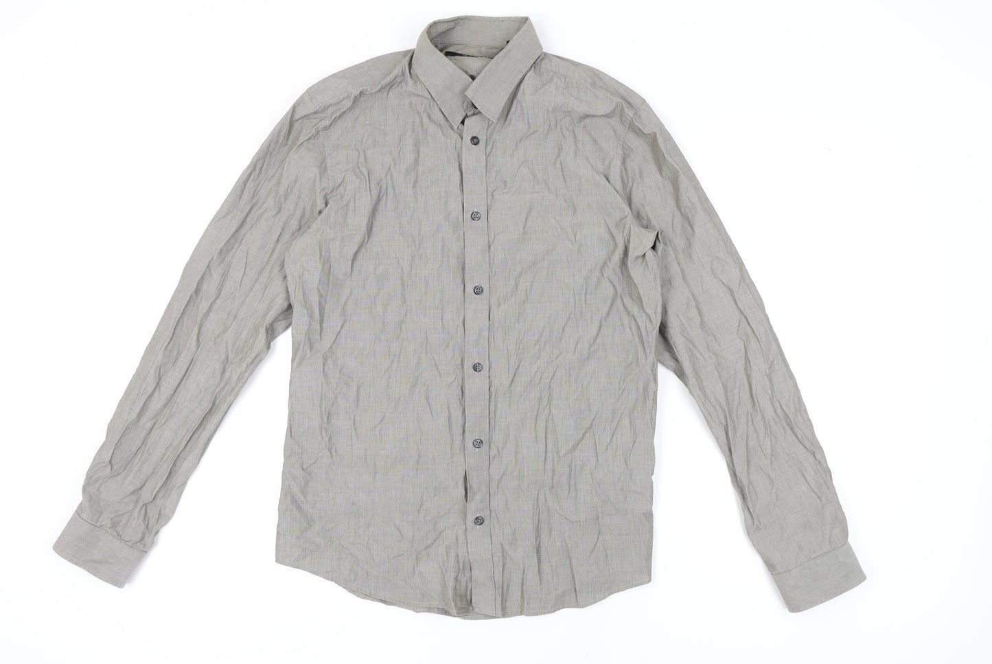 Tiger of Sweden Men's Grey Striped Button-Up Shirt