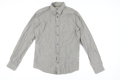 Tiger of Sweden Men's Grey Striped Button-Up Shirt