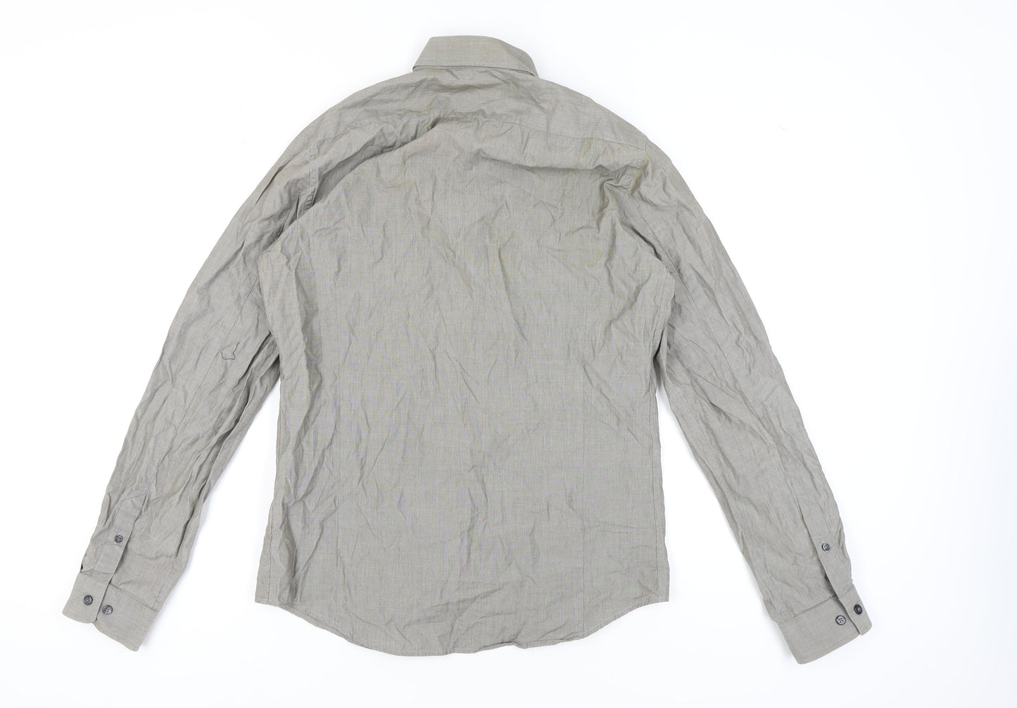 Tiger of Sweden Men's Grey Striped Button-Up Shirt