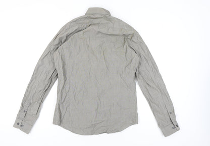 Tiger of Sweden Men's Grey Striped Button-Up Shirt