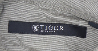 Tiger of Sweden Men's Grey Striped Button-Up Shirt