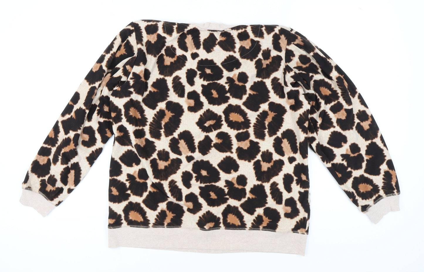 Next Women's Beige Animal Print Jumper Pyjama Top Size 18