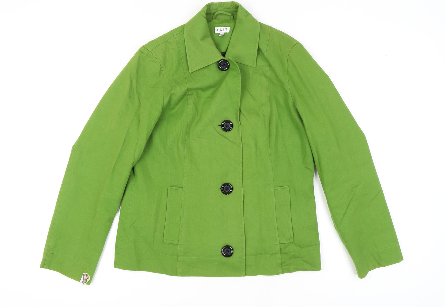 East Women’s Green Cotton Blazer, Size 12, Lined