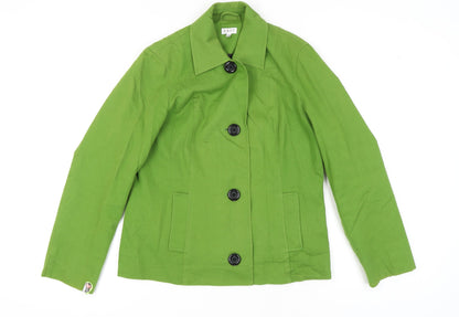 East Women’s Green Cotton Blazer, Size 12, Lined