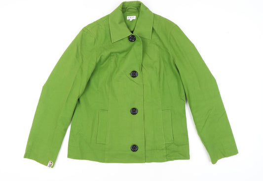 East Women’s Green Cotton Blazer, Size 12, Lined