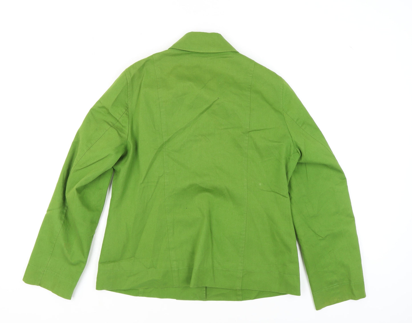 East Women’s Green Cotton Blazer, Size 12, Lined