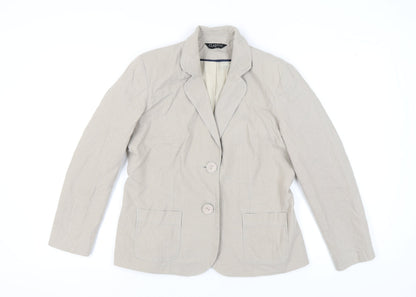 Womens UK Size 14 Classic Regular Beige Blazer