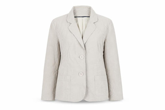 Classics Beige Women's Blazer - Size 14 Linen Blend