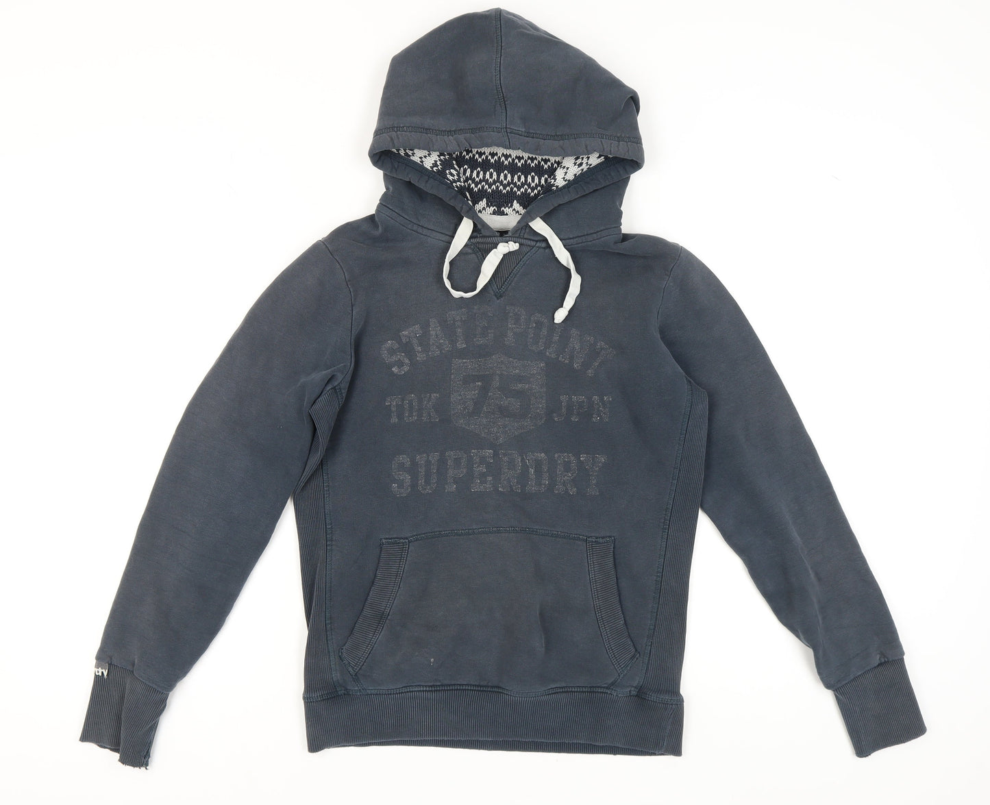 Mens UK Size M Superdry Blue Pullover Hoodie