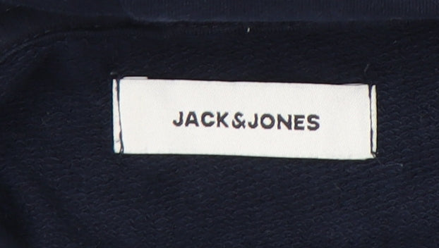 Mens UK Size M JACK & JONES Blue Pullover Hoodie