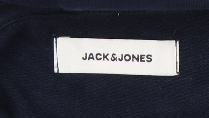Mens UK Size M JACK & JONES Blue Pullover Hoodie