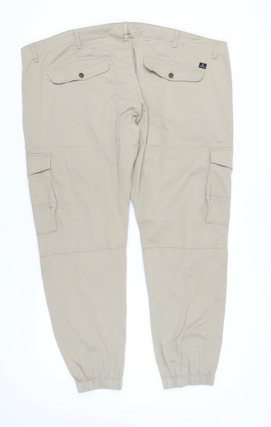 Jack & Jones Men's Beige Cargo Trousers Size 50