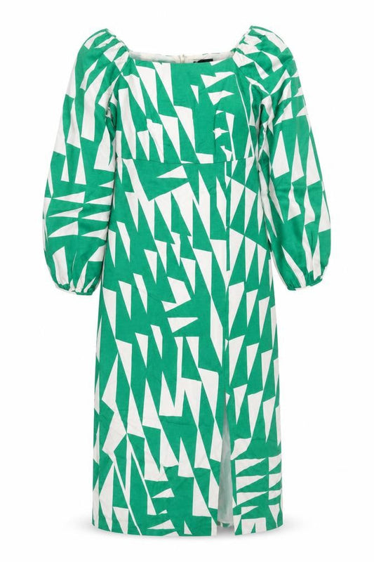 Mint Velvet Women's Green Puff Sleeve Dress Size 10