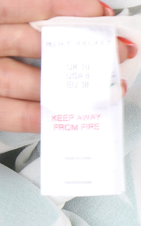 Mint Velvet Women's Green Puff Sleeve Dress Size 10