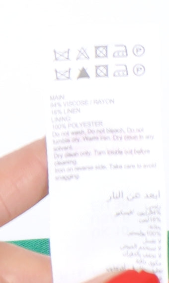 Mint Velvet Women's Green Puff Sleeve Dress Size 10