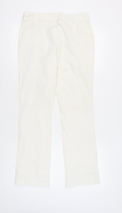 Calvin Klein Women's Ivory Cotton Trousers, Size 31