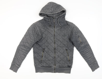 Mens UK Size S Firetrap Grey Full Zip Hoodie