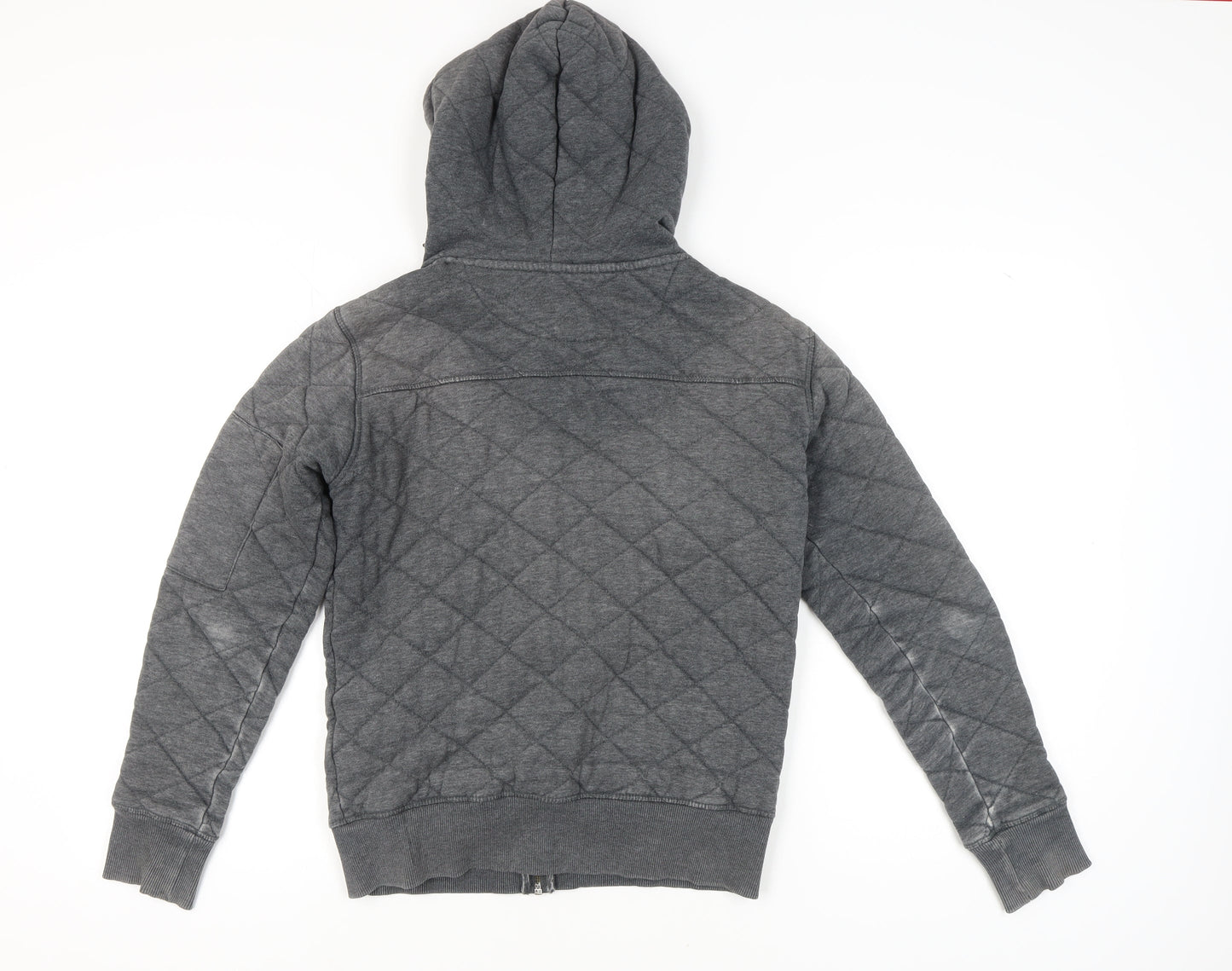 Mens UK Size S Firetrap Grey Full Zip Hoodie